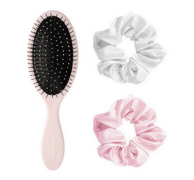 Brushworks Detangling Hair Brush Satin Scrunchies
