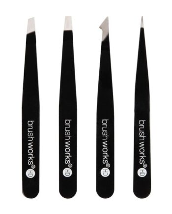 Brushworks Hd   Piece Combination Tweezer Set Black