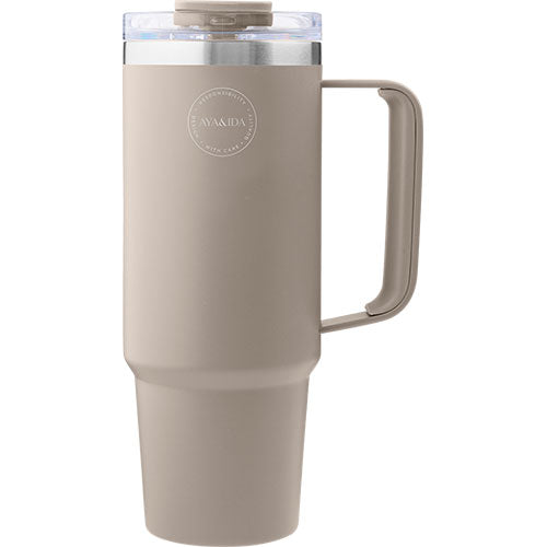 Aya Ida Thermo Cup With Straw Cream Beige