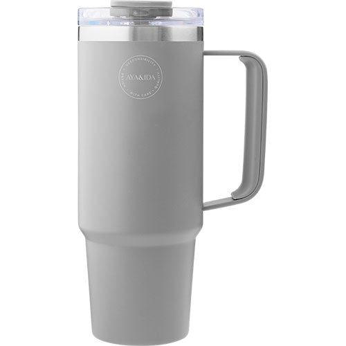 Aya Ida Thermo Cup With Straw Light Grey