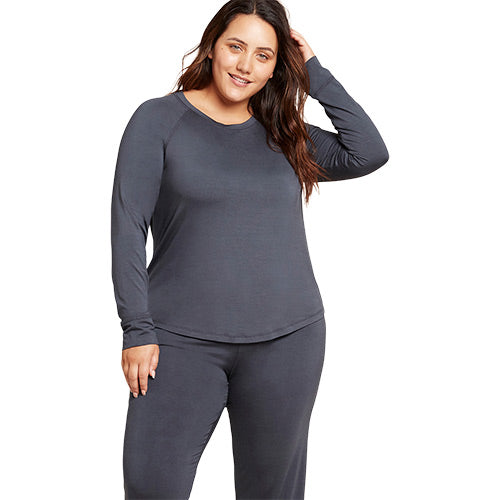 Boody Goodnight Raglan Sleep Top Storm Str Xs