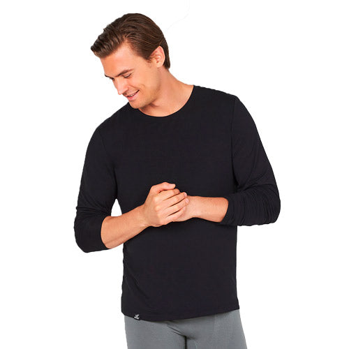 Boody Menâ Long Sleeve Crew Neck -shirt Sort Str