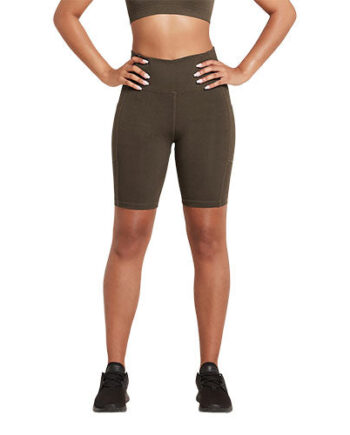 Boody   Quot  High-waist Shorts Dark Olive Str  Xs Motivate