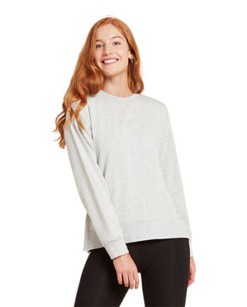Boody Womenâ    Weekend Crew Pullover Grey Marl Str