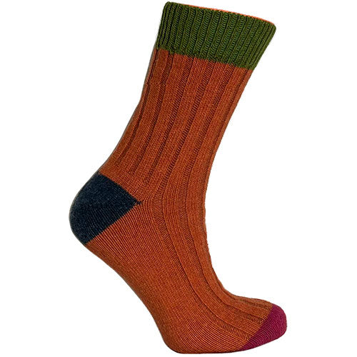 Clemente Merinostrømper Lime Orange Str 43 46