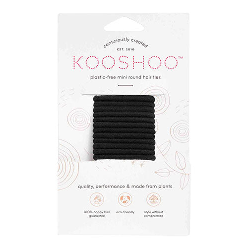 Kooshoo Hårelastikker Sort Plastikfri 12 Stk Mini