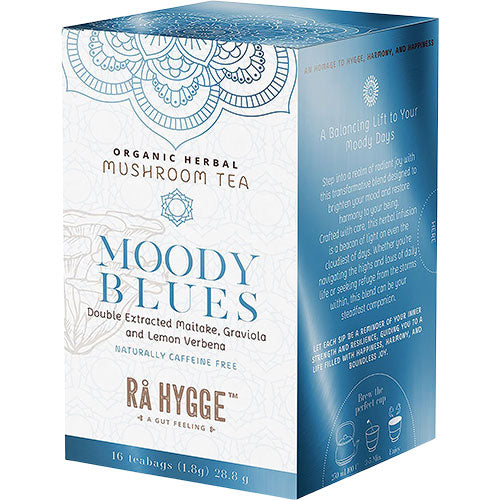 Rå Hygge Moody Blues Maitake Herbal Tea økologisk