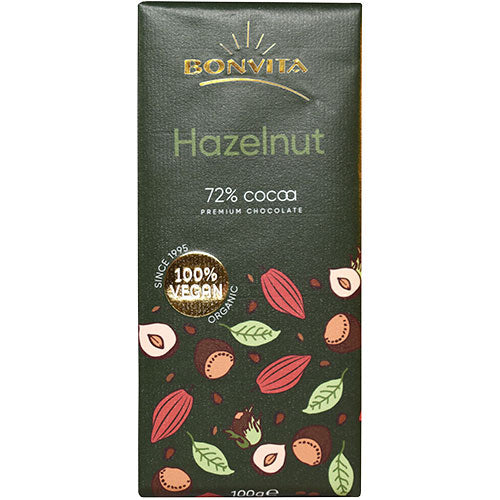 - Veganskbonvita Chokolade Mørk Hasselnød økologisk