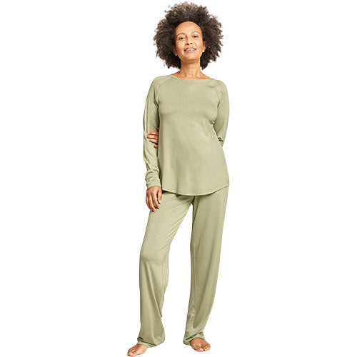 - Veganskboody Goodnight Raglan Sleep Top Sage Str