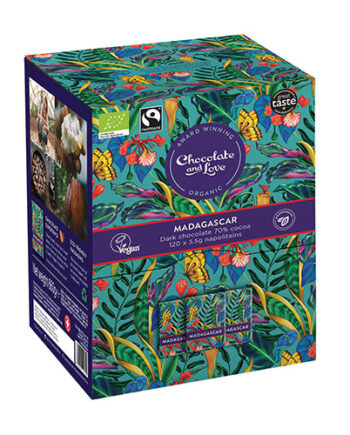 - Veganskchocolate And Love Madagascar Dispenser Box 120x5 5g Chokolader    økologisk