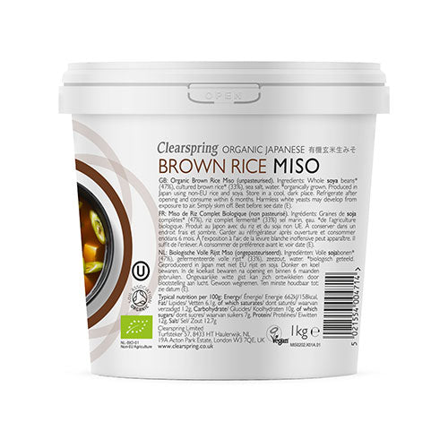 - Veganskclearspring Miso Brown Rice Upasteuriseret økologisk