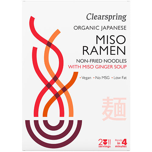 - Veganskclearspring Ramen Nudler Miso- Ingefærsuppe økologisk