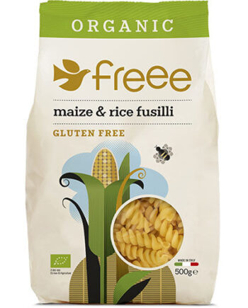 - Veganskdoves Farm Majs   Ris Fusilli Pasta  økologisk