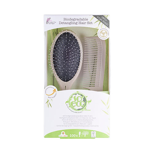 - Veganskso Eco Hårbørste Sæt Detangling