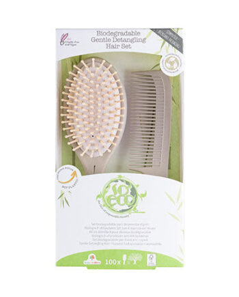 - Veganskso Eco Hårbørste Sæt Gentle Detangling