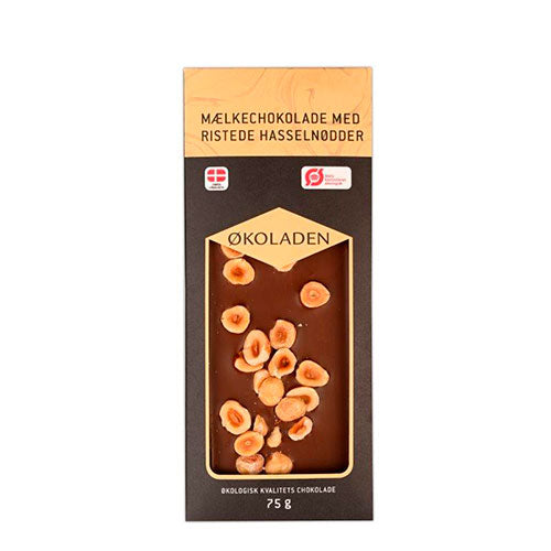økoladen Chokolade Mælk Ristede Hasselnødder økologisk