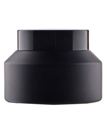 100 Ml  Sort Glas Creme Bøtte Med Sort Låg