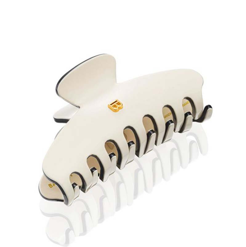 Balmain Cellulose Acetate Pince Cheveux Medium White Black