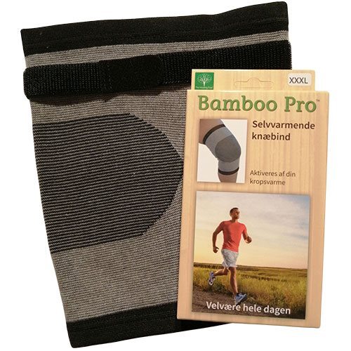 Bamboo Pro Knæbind Str: Velcrobånd Selvvarmende Ekstra Støtte