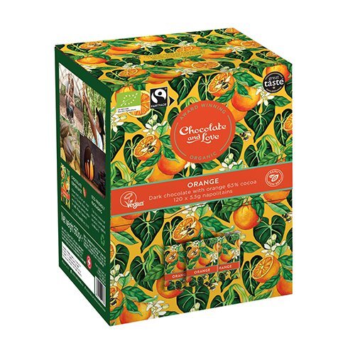 Chocolate And Love Orange Dispenser Box 120 5g Chokolader 660g