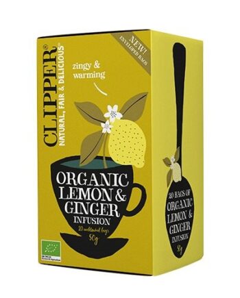 Citron   Ingefær Te   Clipper 20 Breve