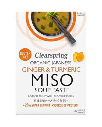 Clearspring: Instant Miso Soup Ingefær   Gurkemeje    60g