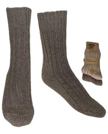 Clemente Strømper Brun   Beige Str  43 46  -pak Alpaka Strømper Tykke
