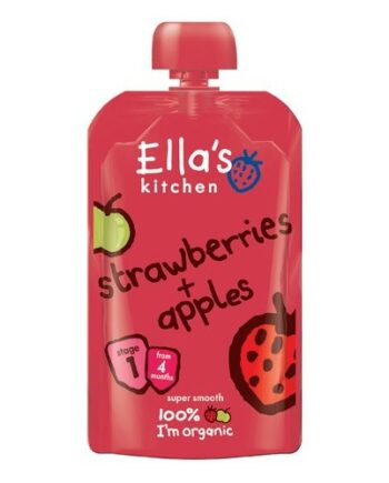 Ellas Kitchen Babymos Jordbær æble   Mdr øko  120 Gram