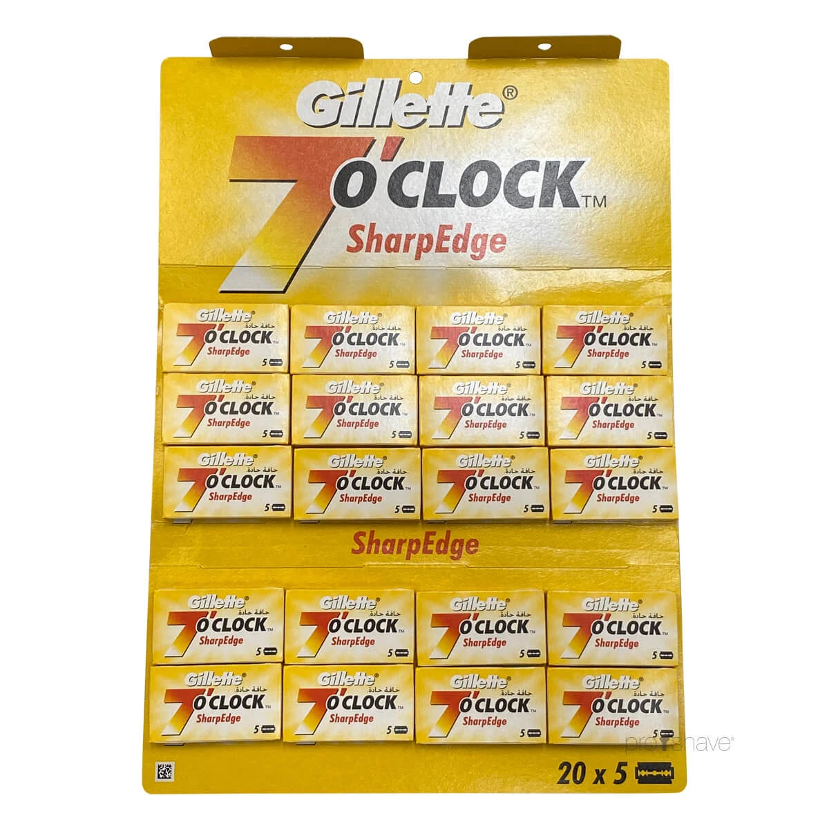 Gillette Apos Clock Sharpedge De-barberblade Gul Stang 20x5 Stk 100 Stk