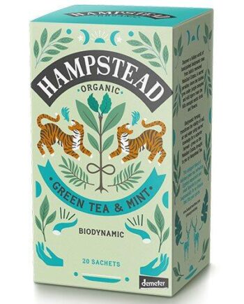 Hampstead Grøn Te   Mint   Demeter 20 Breve