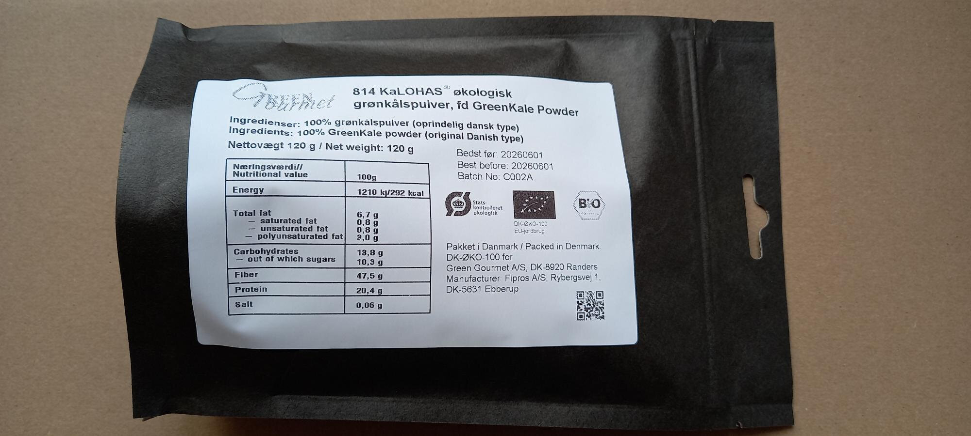 Kalohas økologisk Grønkålspulver 120 Gr