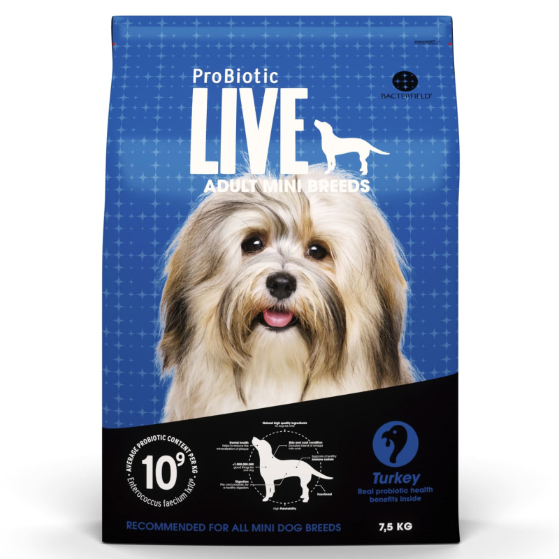 Kg Probiotic Live Adult Mini Breeds Voksenfoder Med Kalkun Til Små Hunderacer