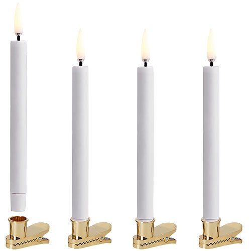 Led Mini Taper Candle Clip -pack 3x13 Cm White