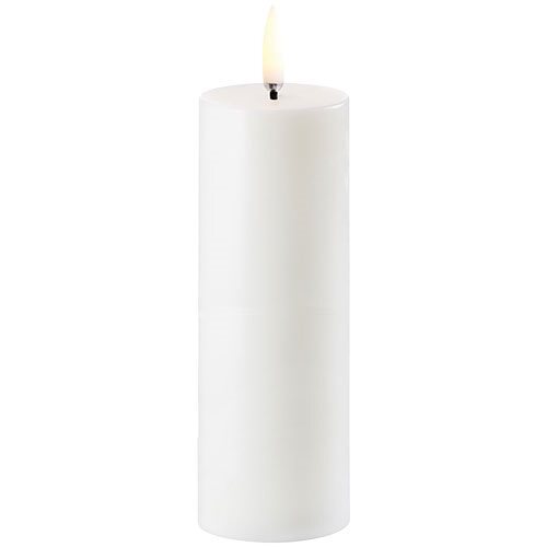 Led Pillar Candle Nordic White Smooth 5x14 Cm Stk