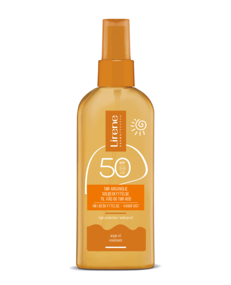 Lirene Solbeskyttelse Dry Argan Oil Til Våd Og Tør Hud Spf 50 150ml