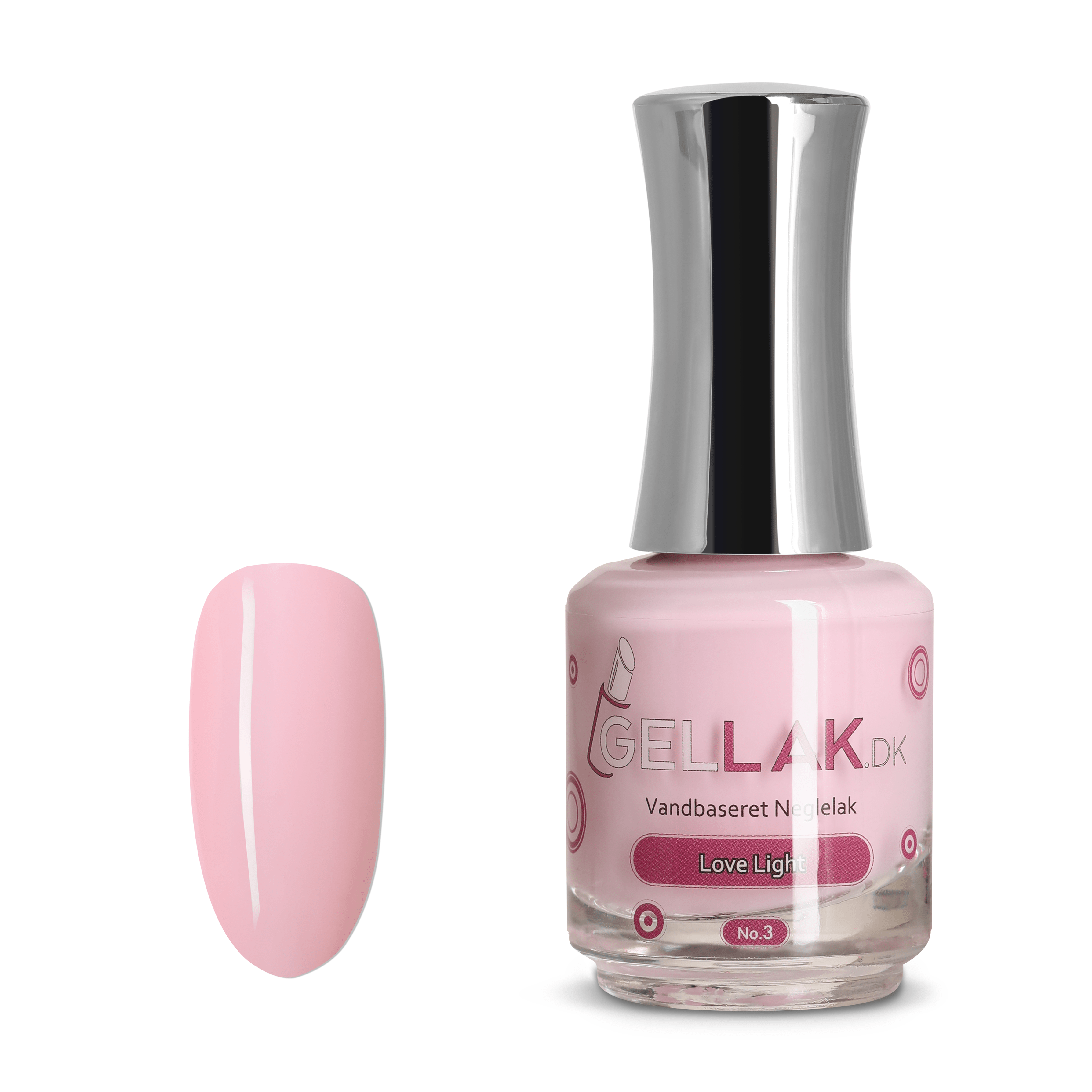Lyserød Vandbaseret Neglelak    Quot Love Light Quot  No      15 Ml   Gellak Dk