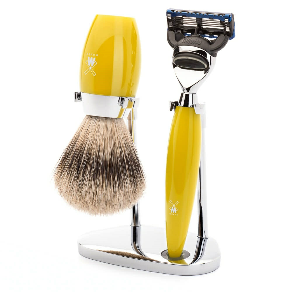 Mühle Shaving Barbersæt Med Skraber  Barberkost Og Holder  Kosmo  Citrus Kunstharpiks