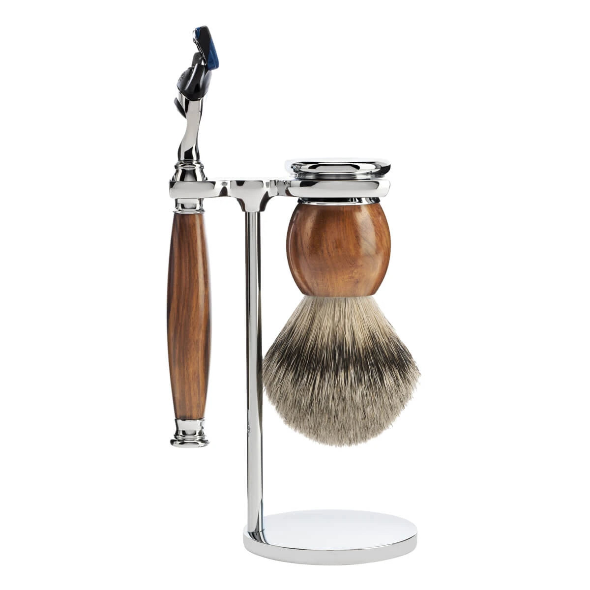 Mühle Shaving Barbersæt Med Skraber Barberkost Og Holder Sophist Ironwood