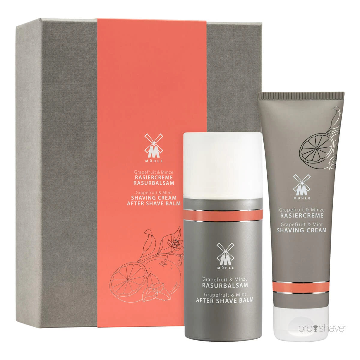 Mühle Shaving Gaveæske Med Barbercreme Og Aftershave Balm Grapefrugt Mint