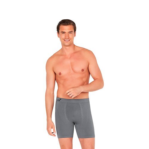 Mens Longer Boxer Charcoal Str Stk