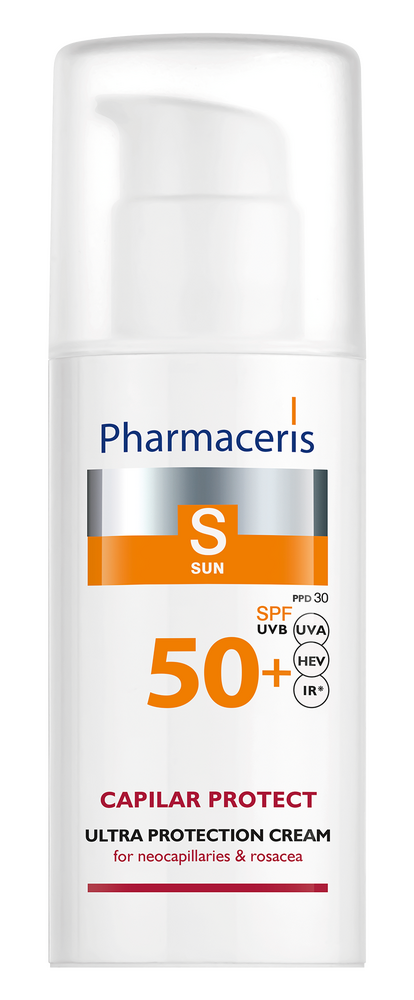 Pharmaceris Solbeskyttende Ansigtscreme Til Vedvarende Rødme Og Karsprængninger Spf 50 50ml