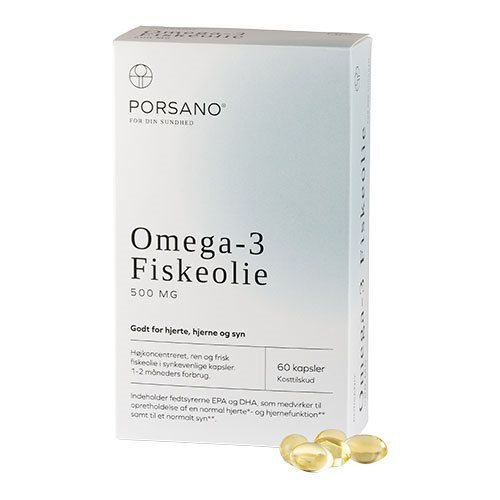Porsano Omega- Fiskeolie 60 Kapsler