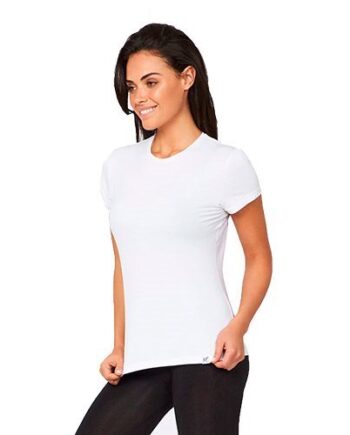 -shirt Dame Hvid Str    Rund Hals