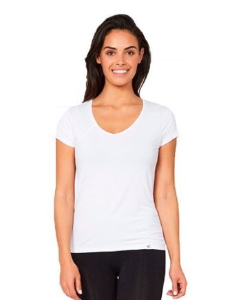 -shirt Dame Hvid Str     -hals