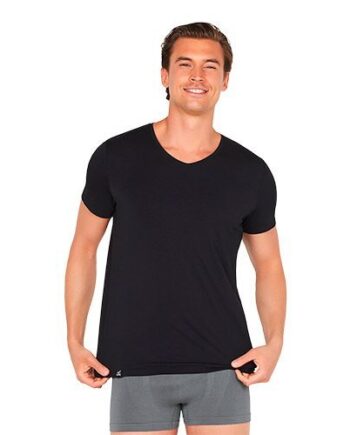-shirt Herrer  -hals Sort Str