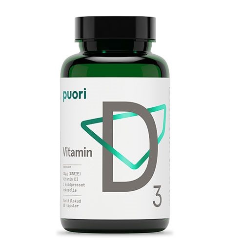 Vitamin D3 10mcg Kokosolie Puori 60 Kapsler