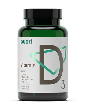 Vitamin D3 62 5mcg   Kokosolie Puori 120 Kapsler