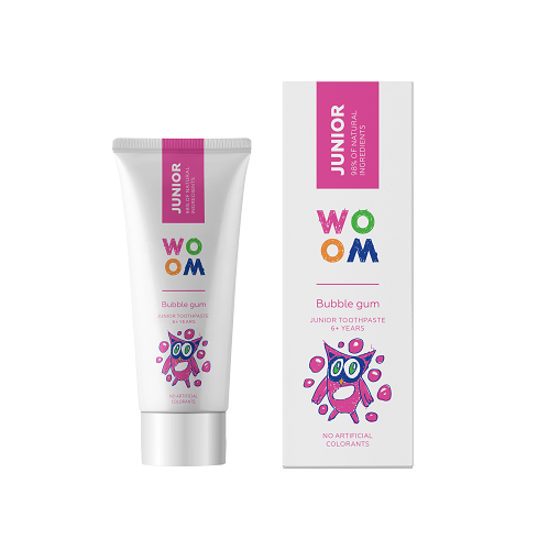 Woom Junior Børnetandpasta Med Bubblegum Smag år 50 Ml