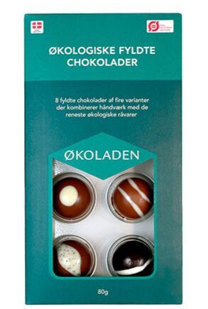 økoladen æske Med   Stk Fyldte Chokolader    80g