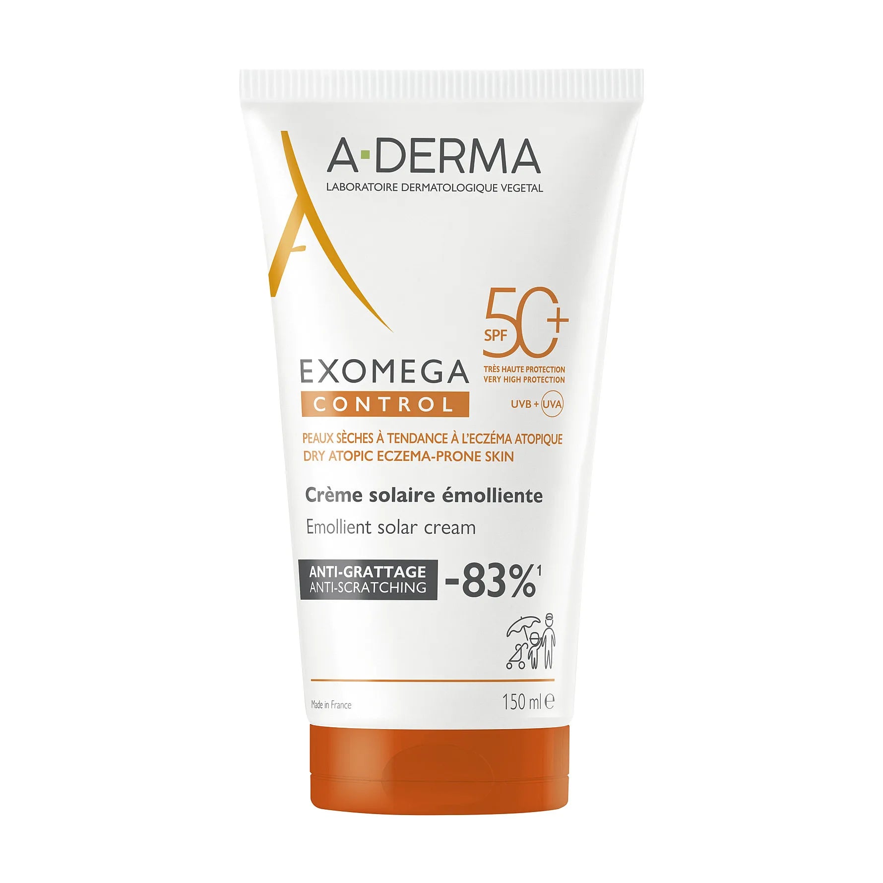 -derma Exomega Control Emollient Solar Cream Spf50  150ml